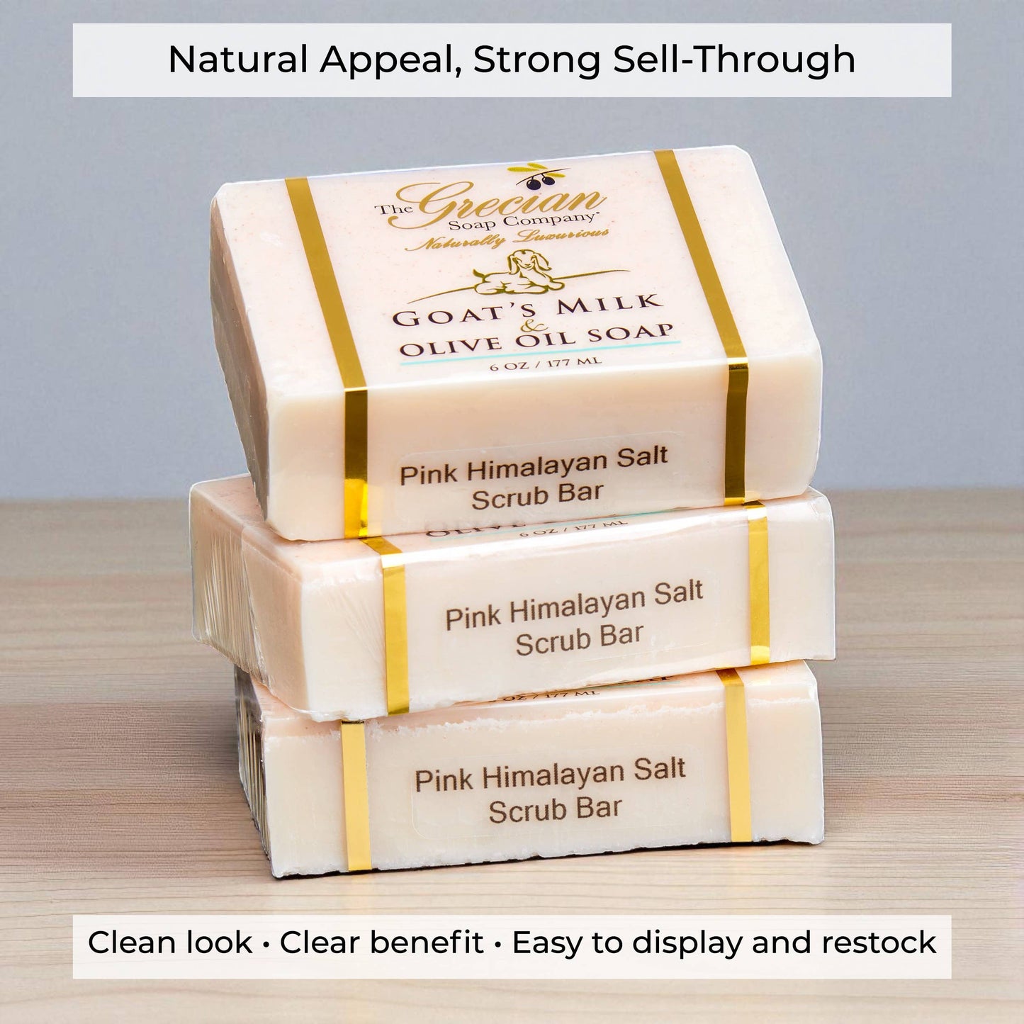 The Grecian Soap Company - Pink Himalayan Anti-Inflammatory Salt Exfoliating Scrub Bar