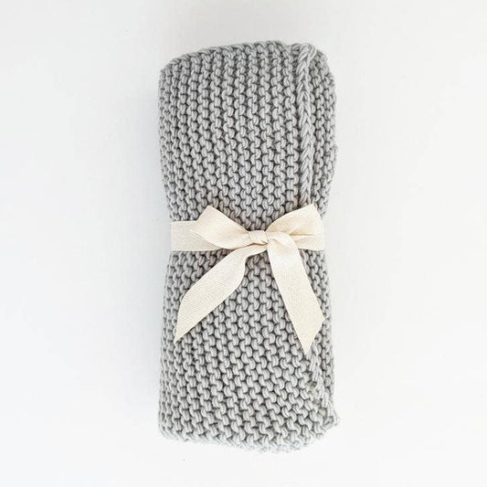 Grey Hand Knit Blanket