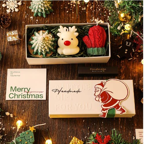 Velas Meta - Set de regalo navideño con velas de soja hechas a mano