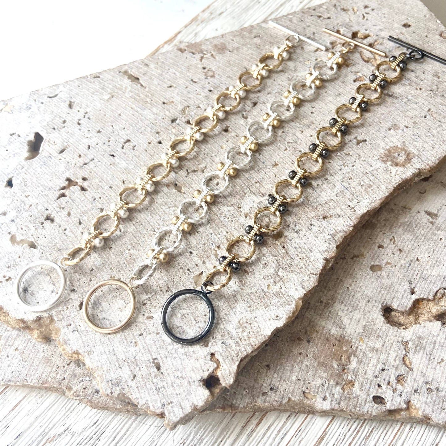 Matte gold Matte silver bracelets