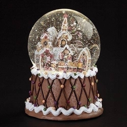 Musical Gingerbread Town Glitterdome