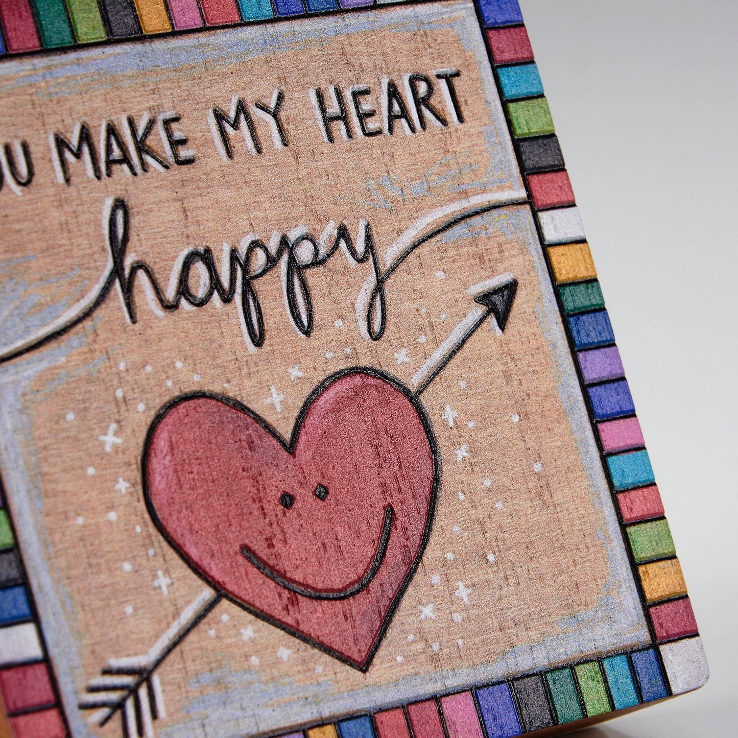 Heart Happy Block Sign