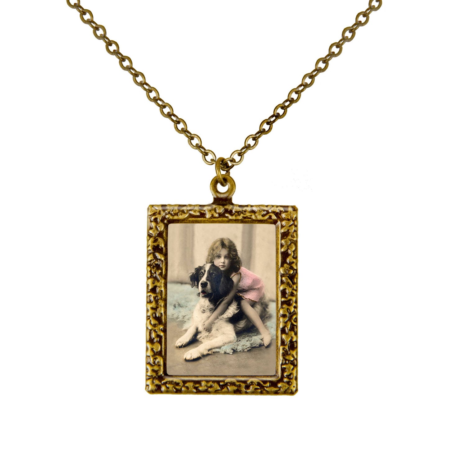 Frame Neckl: Girl/St. Bernard