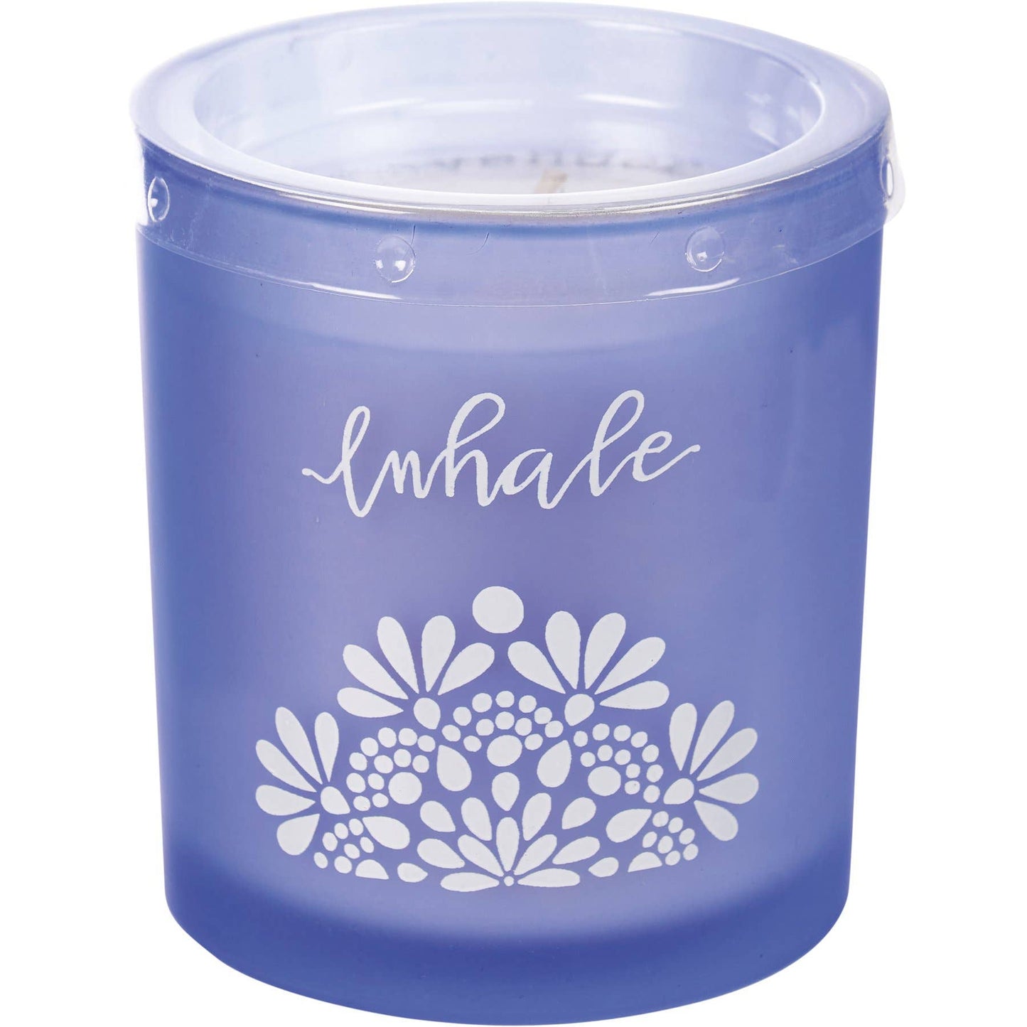 Inhale Blu Glass Candle