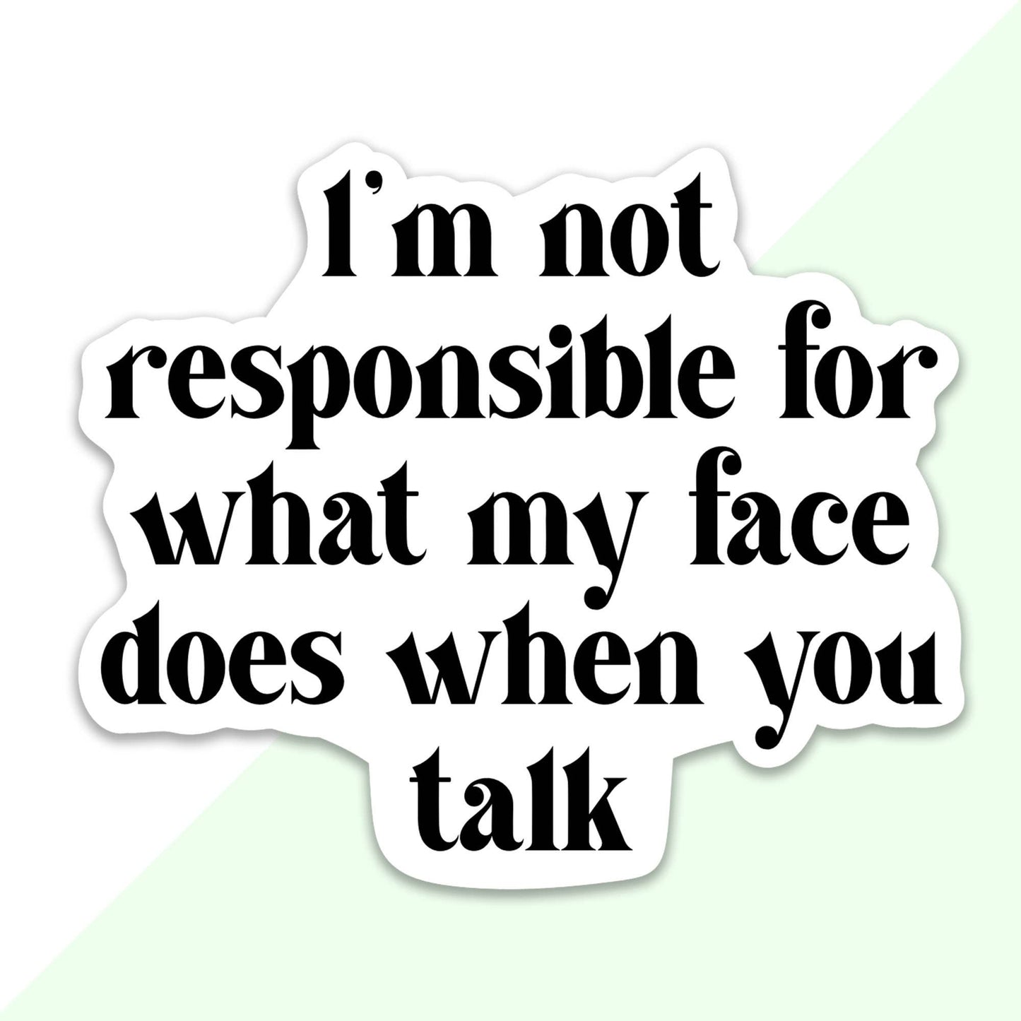 Pegatina Frog Beary - No soy responsable de lo que hace mi cara