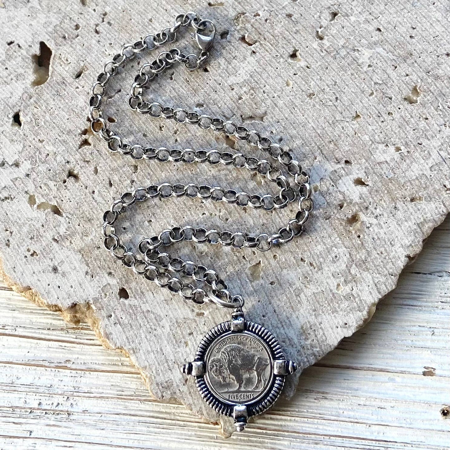 Buffalo coin necklace