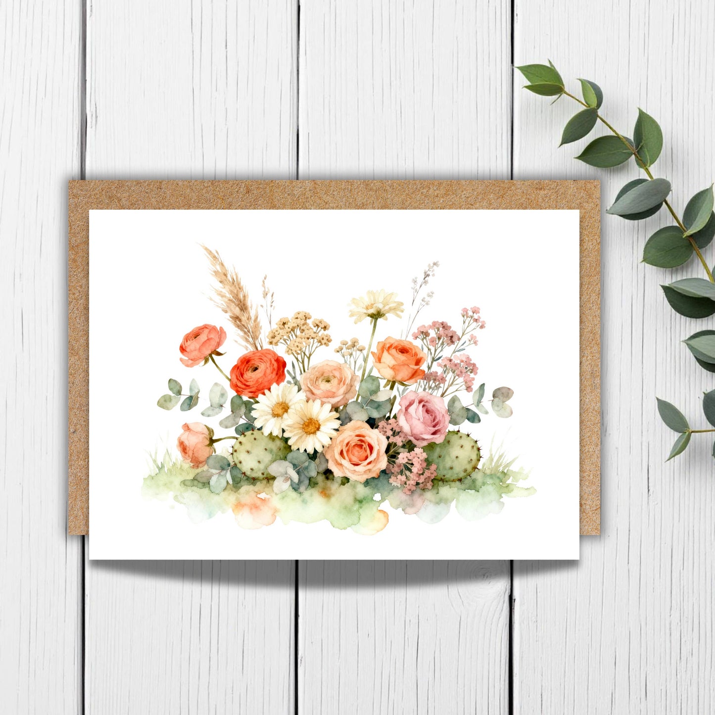 Rustic Southwest Floral Bouquet Card