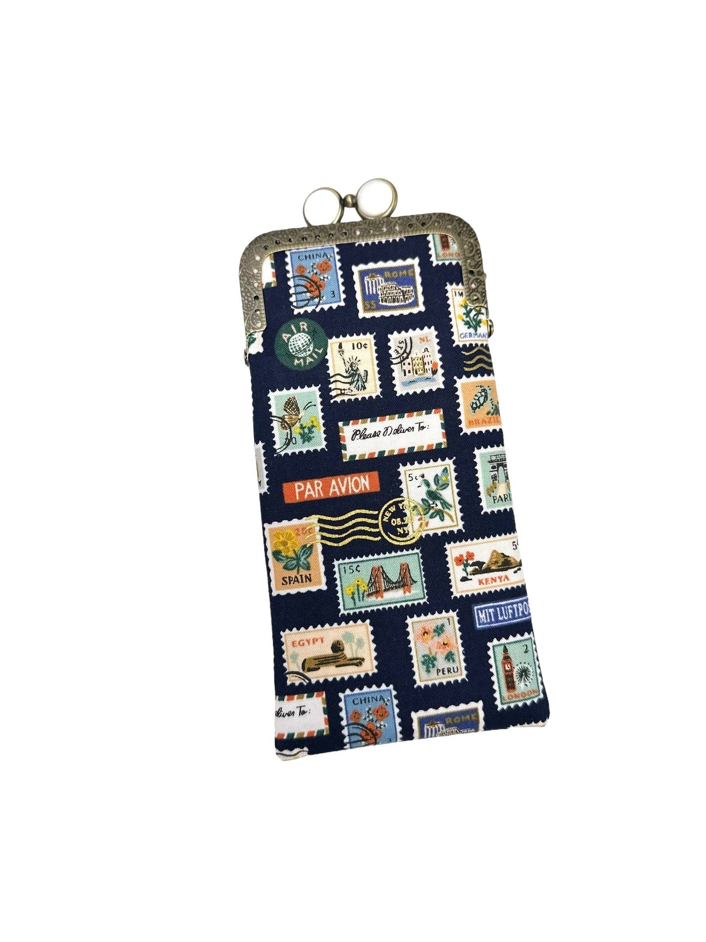 Eyeglass Case - Travel Stamps