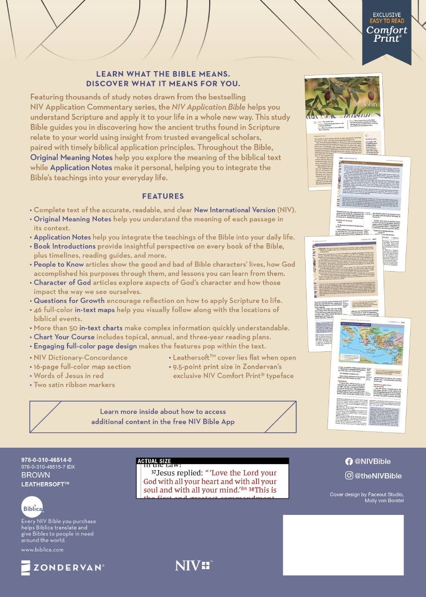 NIV Application Bible Leathersoft Red Letter Comfort Edition