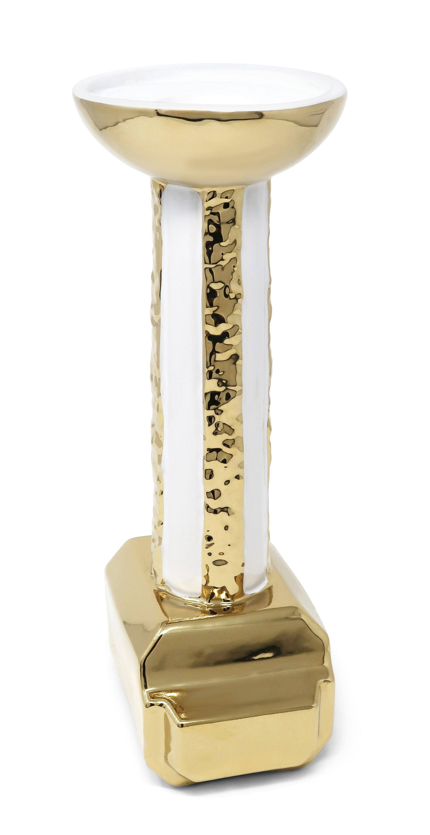 Gold and White Candle Holder Stand