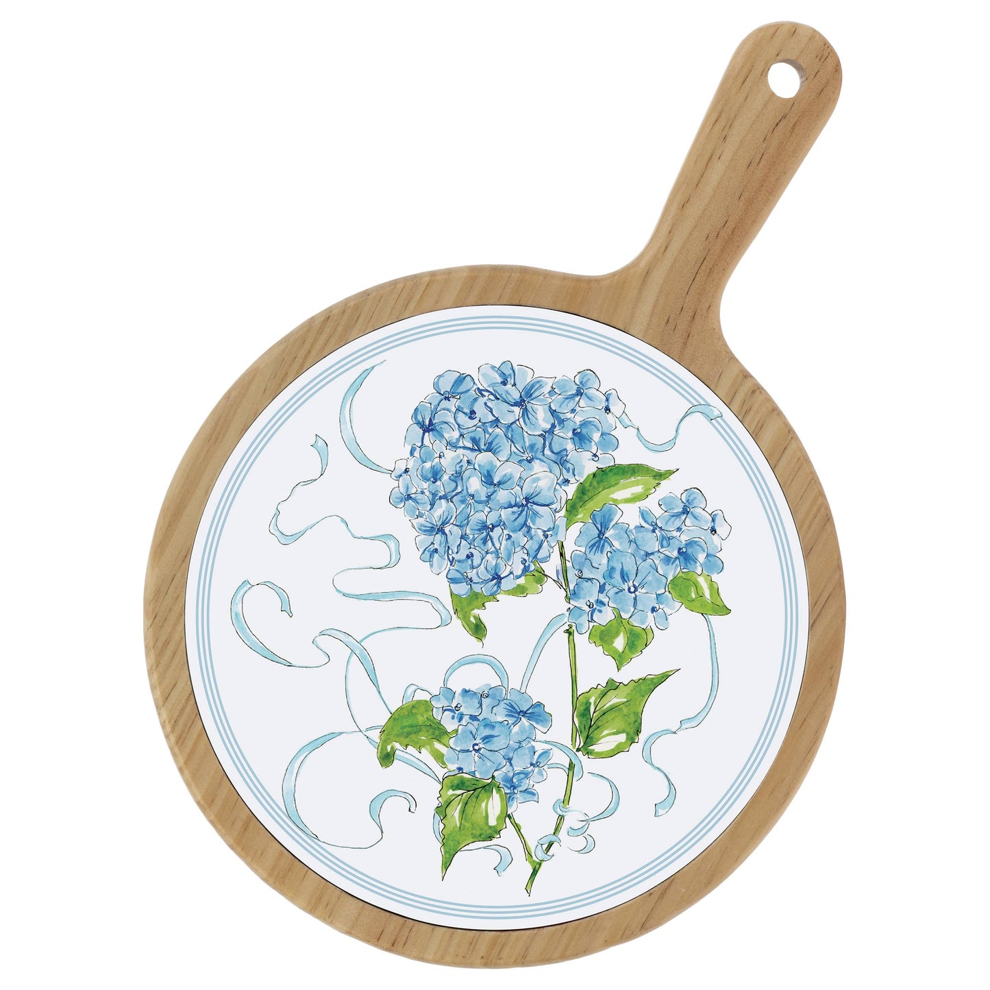 Hydrangea Ribbon Bamboo & Ceramic Cheese board