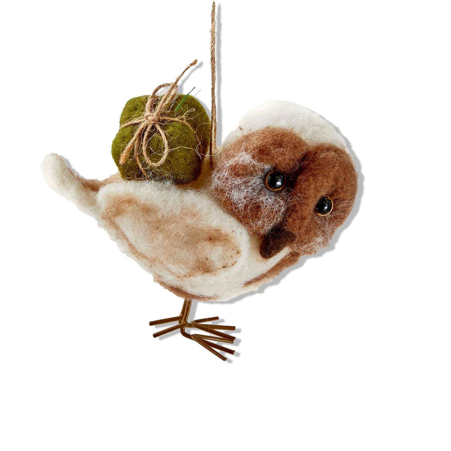 Owl W/Present Ornament Multi Wool Christmas: Multicolored / Wool