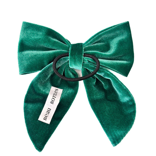 Beau Bottles Green Velvet Bottle Bow