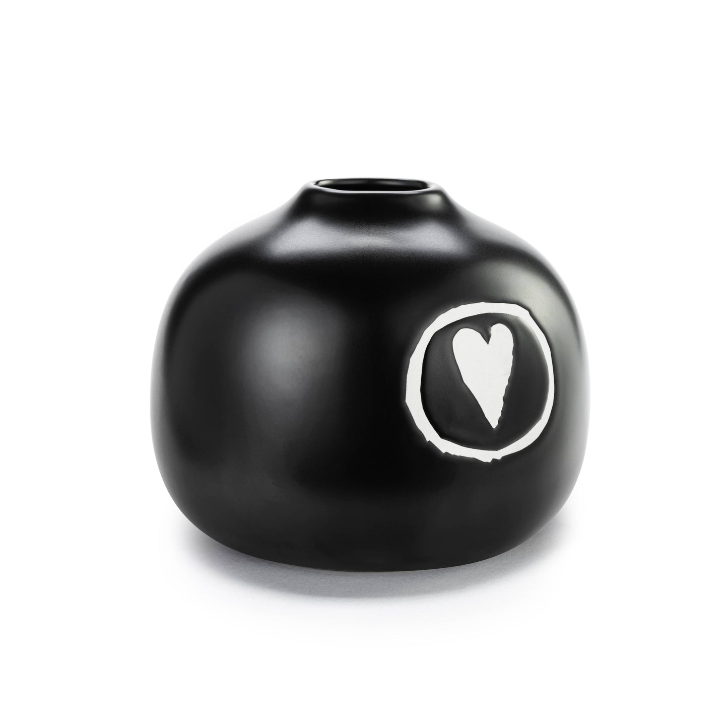 Blk Wht Hearts Vase