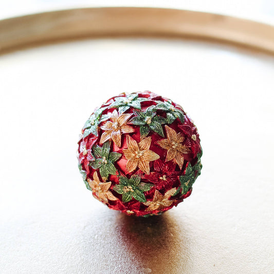 Dekorasyon Gifts Decor - 3" Stargazer Ball Orn (Red/Citron)