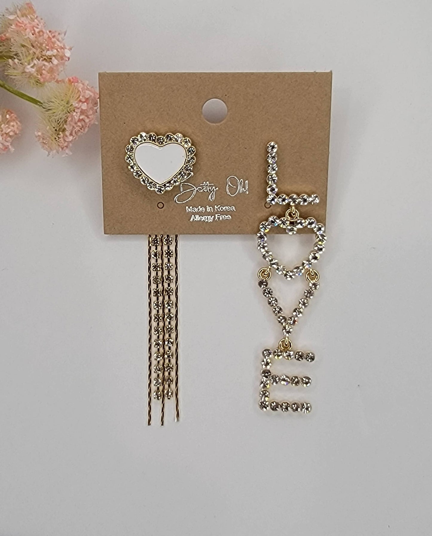 LOVE LETTER DROP EARRINGS.