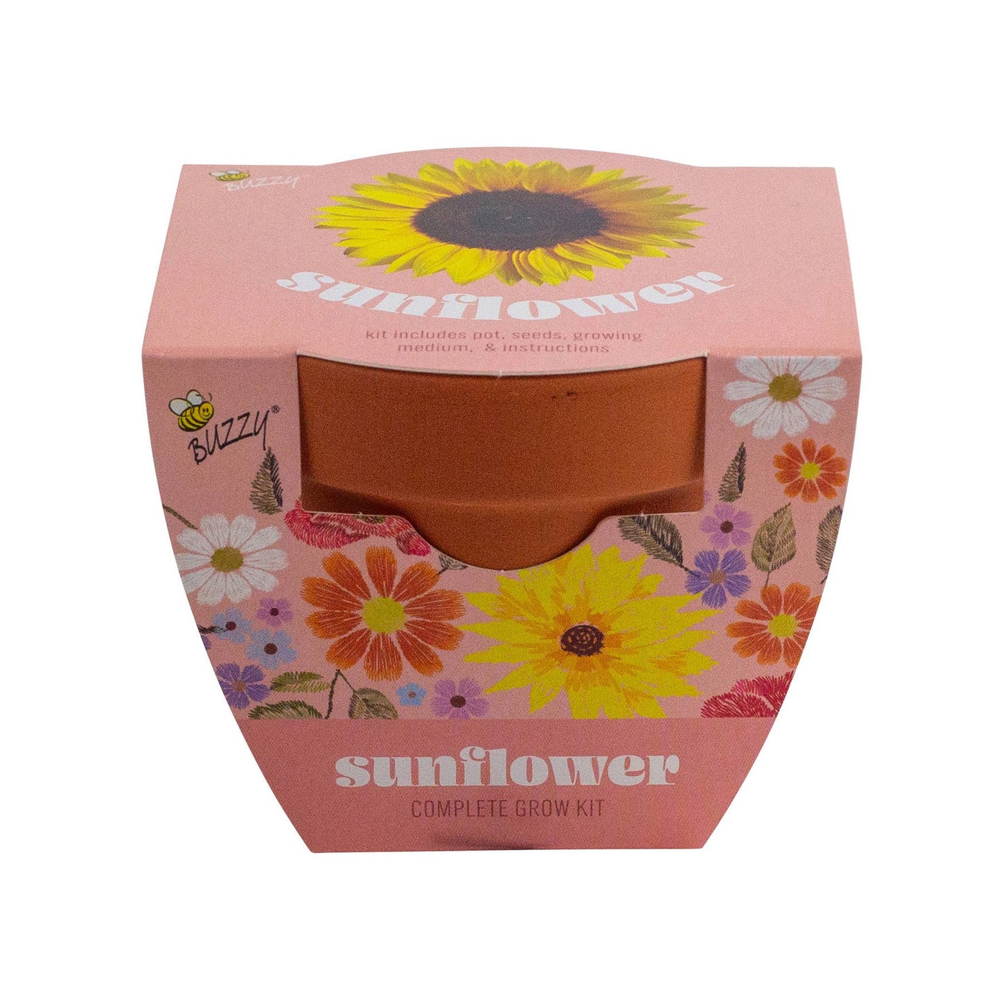 Buzzy Seeds Classic 7cm Terra Cotta Grow Kit -Sunflower