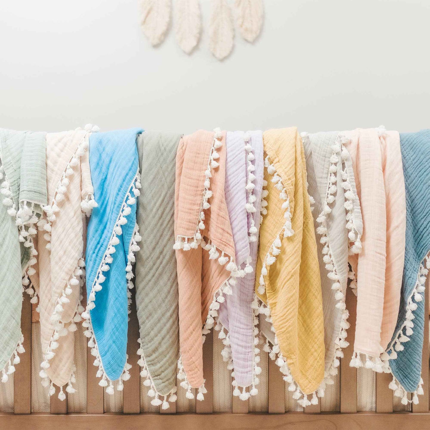 Crane Baby - 6 Layer Muslin Blanket Fern