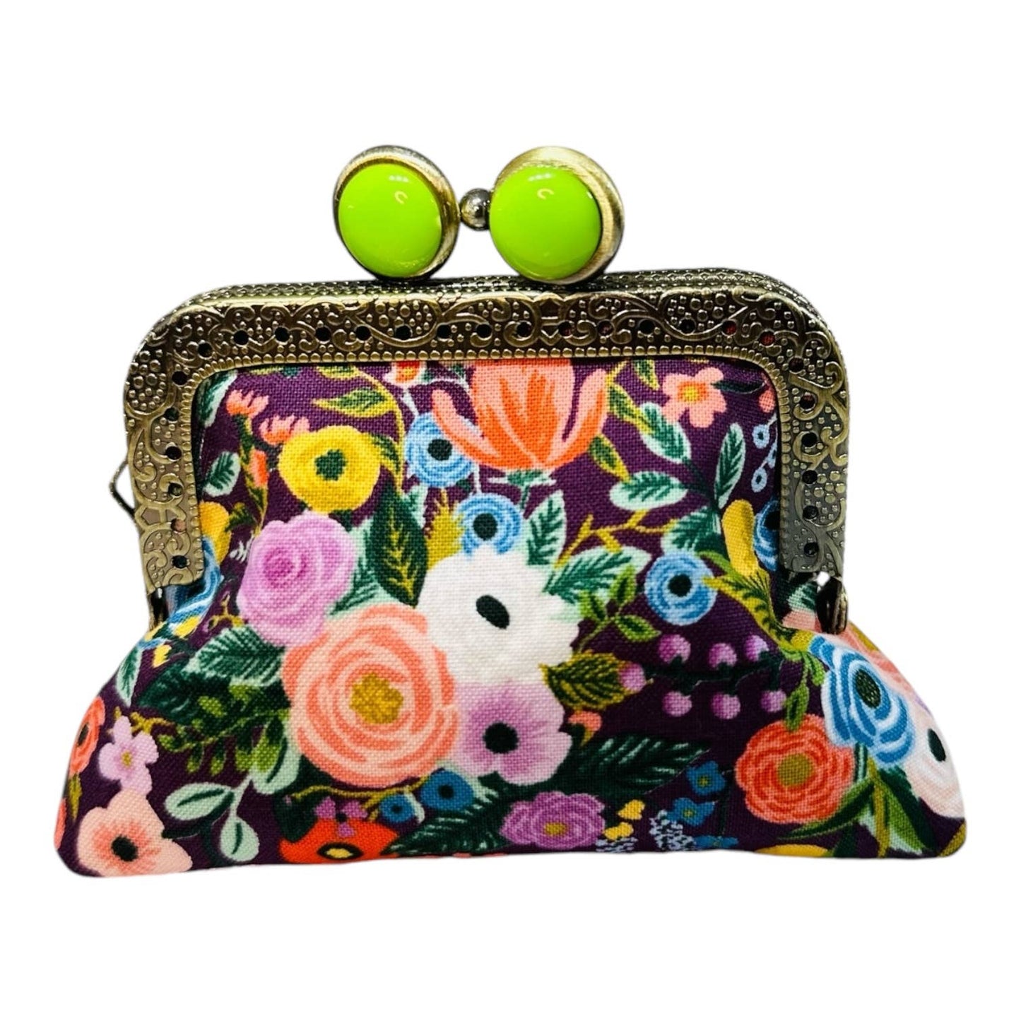Mini Clutch Coin Purse - Petite Floral Plum