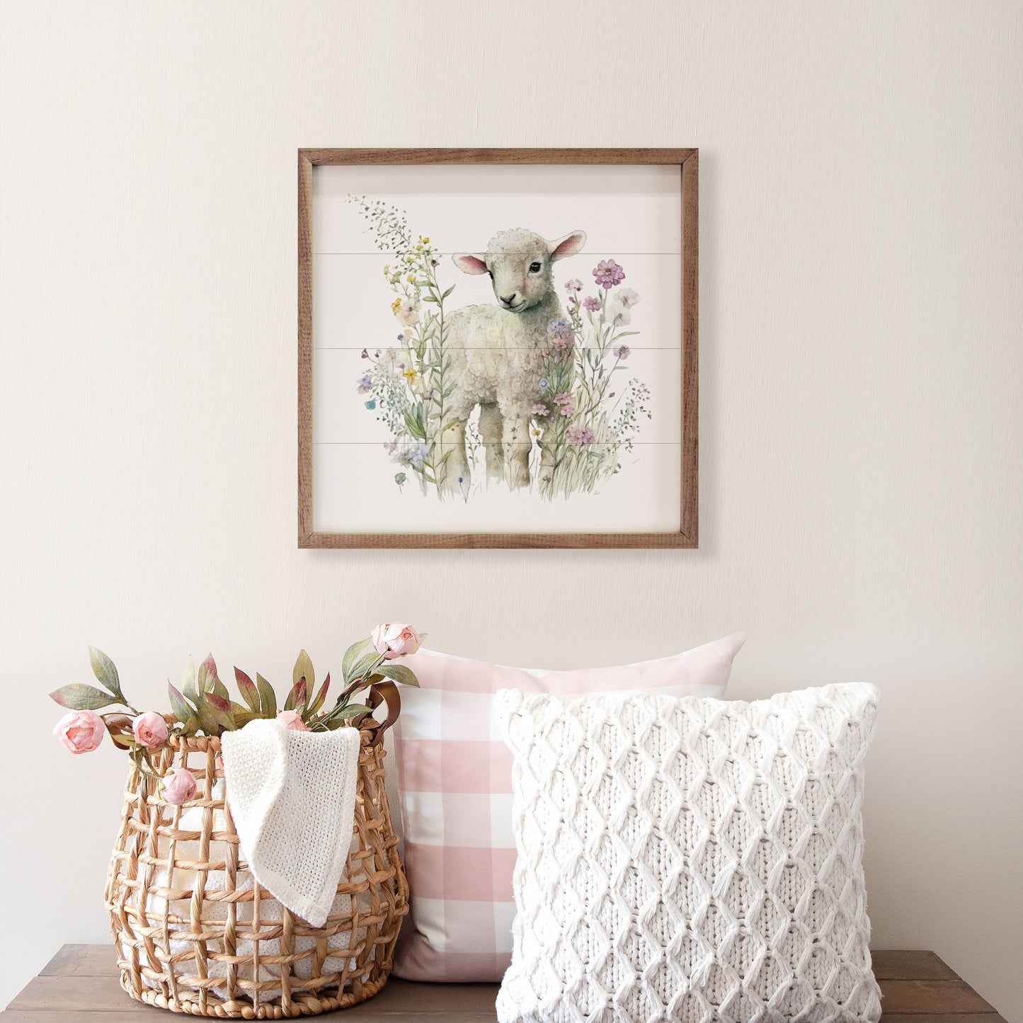 Peeking Lamb In Flowers