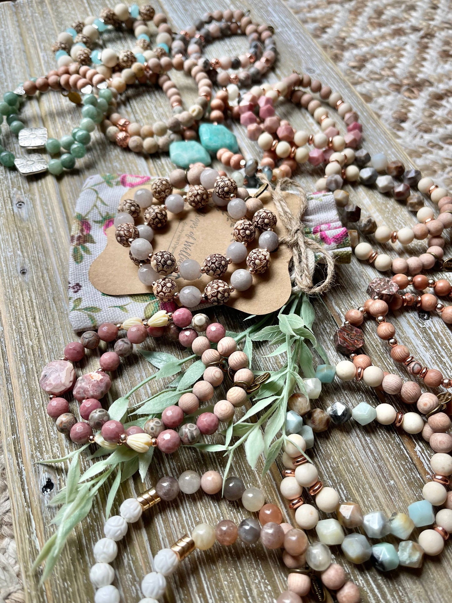 Natural Stone Bracelet, Gifts for Her, The Cherry Blossom