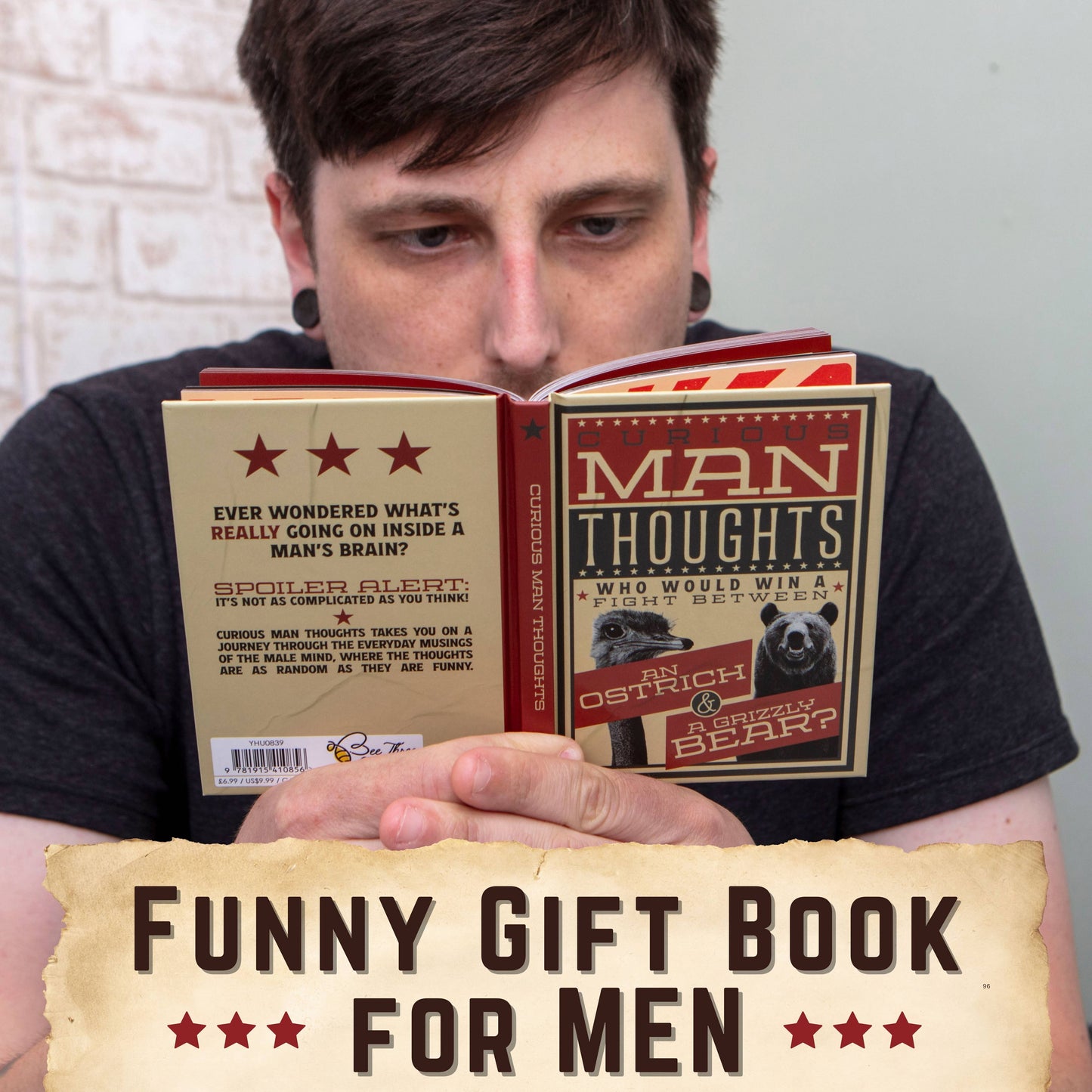 Curious Man Thoughts Gift Books - Funny Men's Gifts