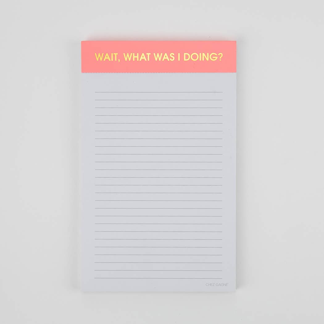 Chez Gagné - Wait, What Was I Doing? - Lined Notepad - Coral Pink - 65 perforated pages - 5x8
