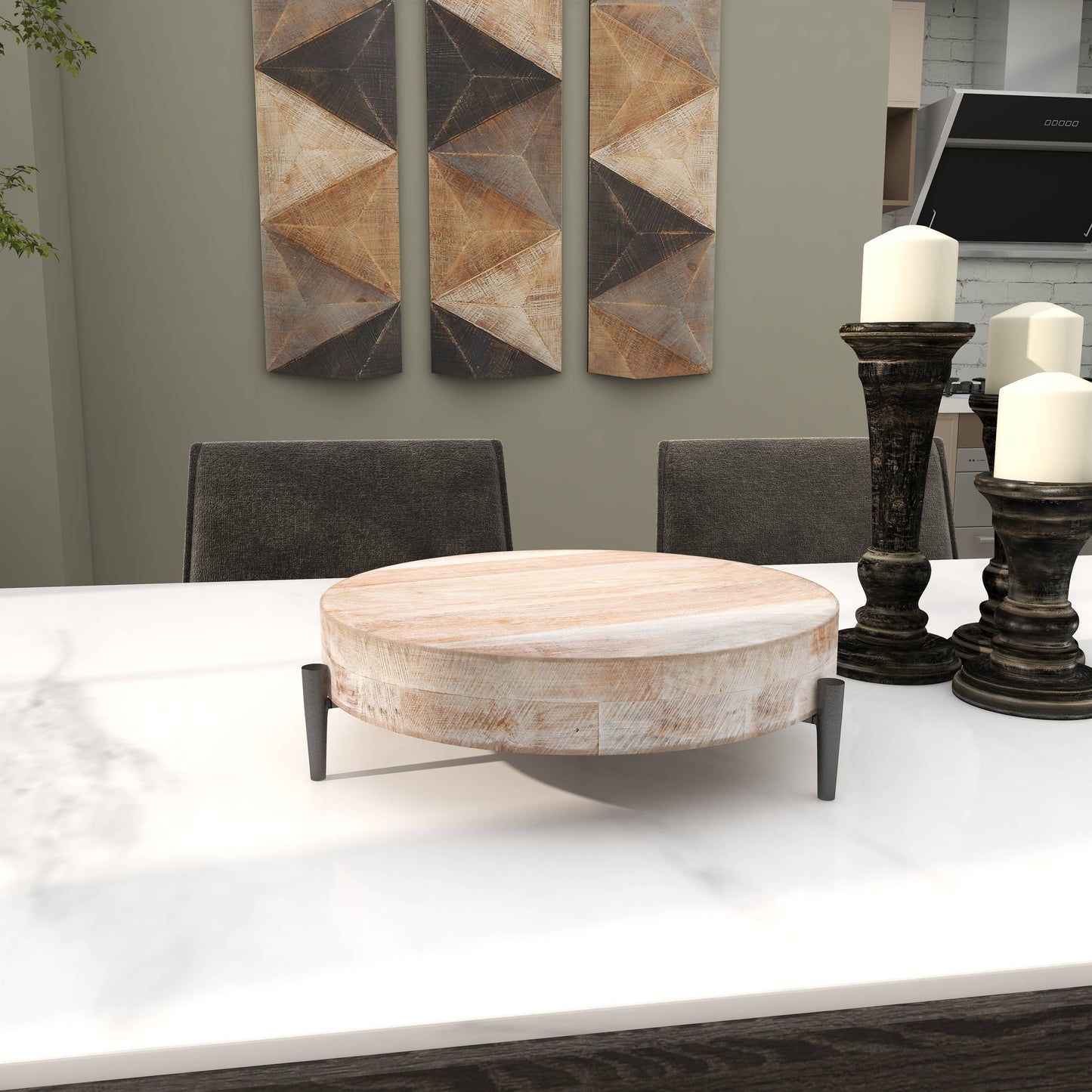 Modern Cream Mango Wood Tray