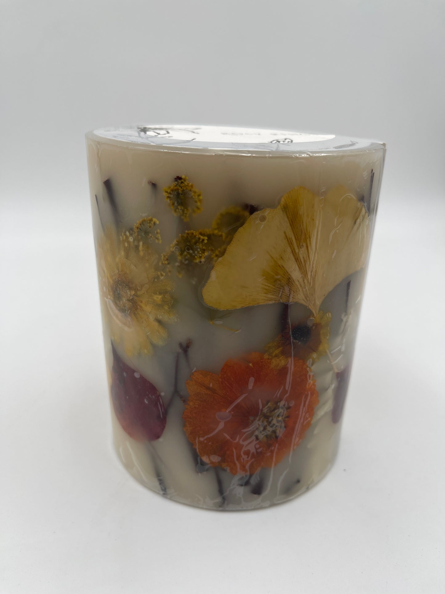 Small Round Botanical Candle-Honey Tobacco