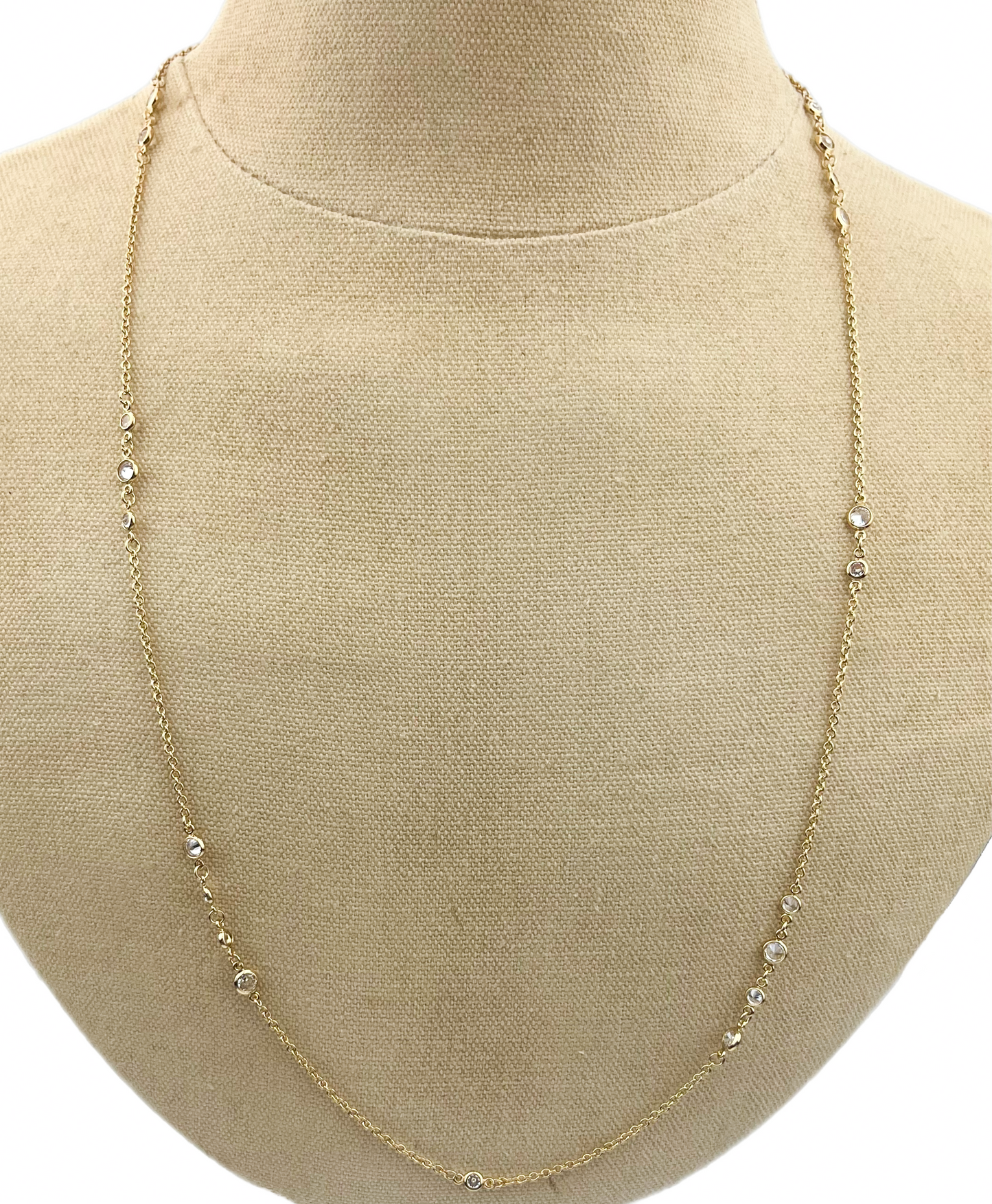 Curb Chain with CZ Embellished Rounds Necklace