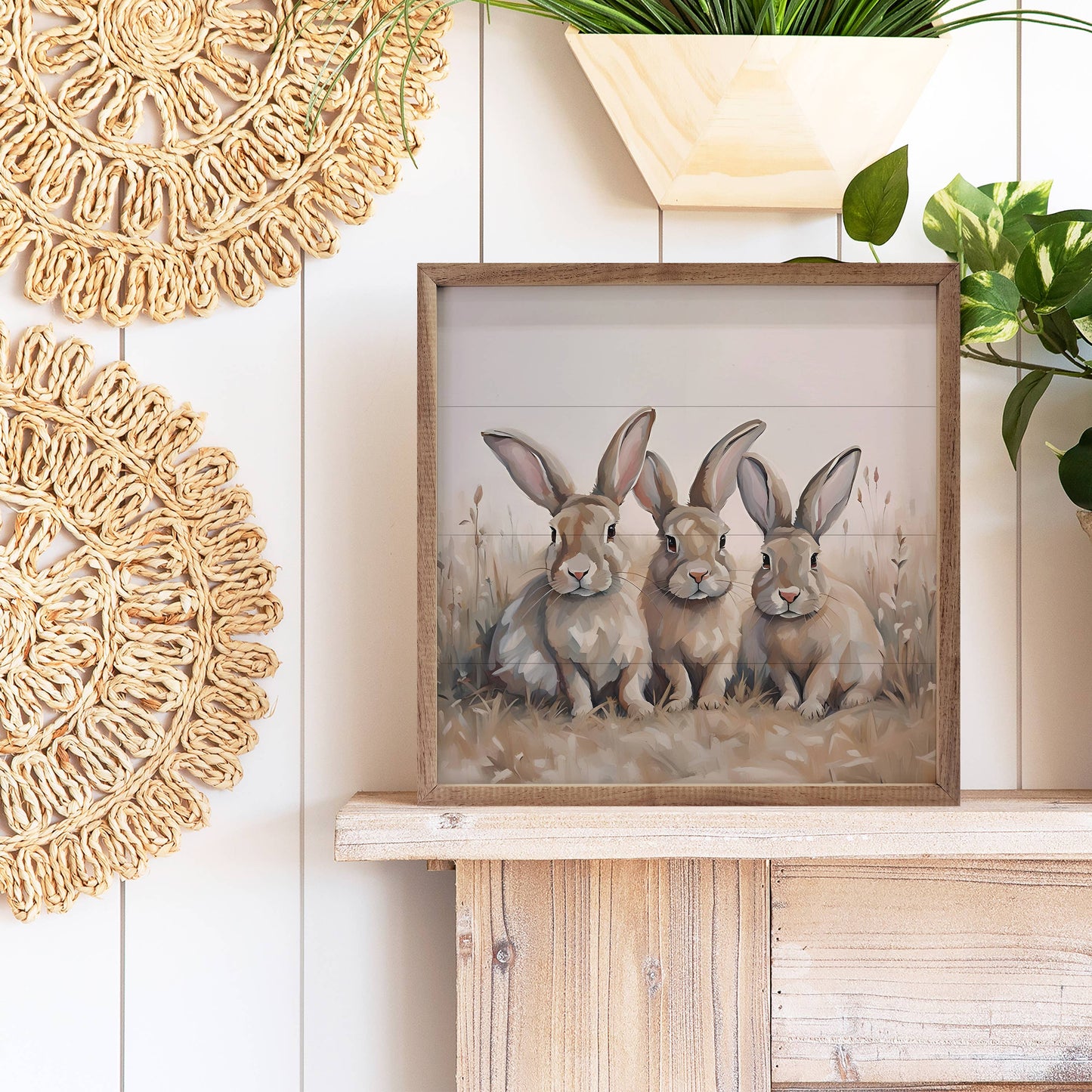 Kendrick Home - Neutral Three Rabbits
