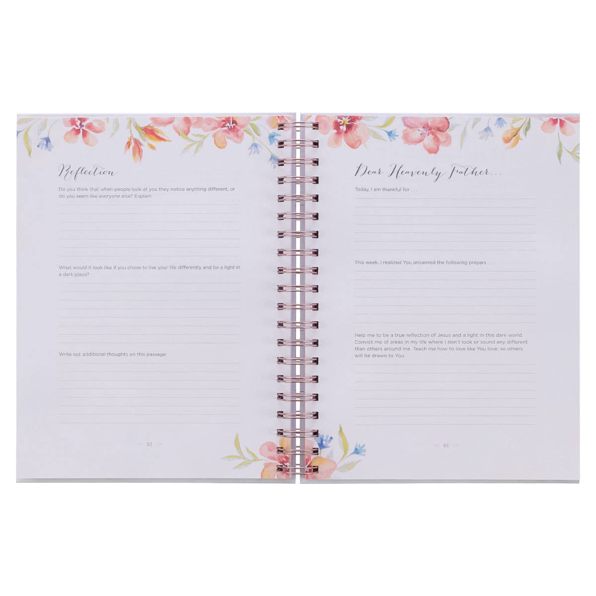 Prompted Hardcover Wirebound Prayer Journal White for Women
