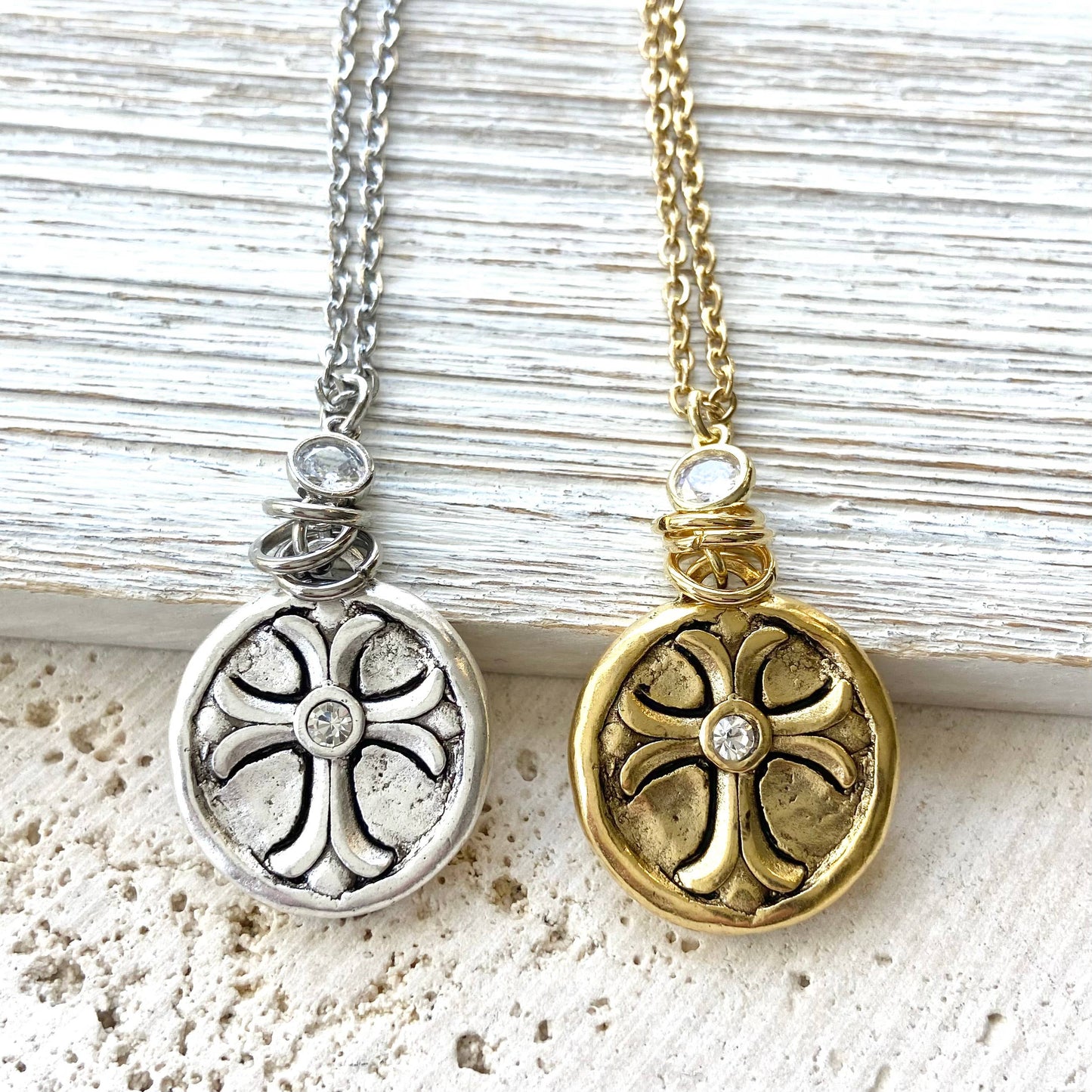 Vintage Cross religious jewelry necklace