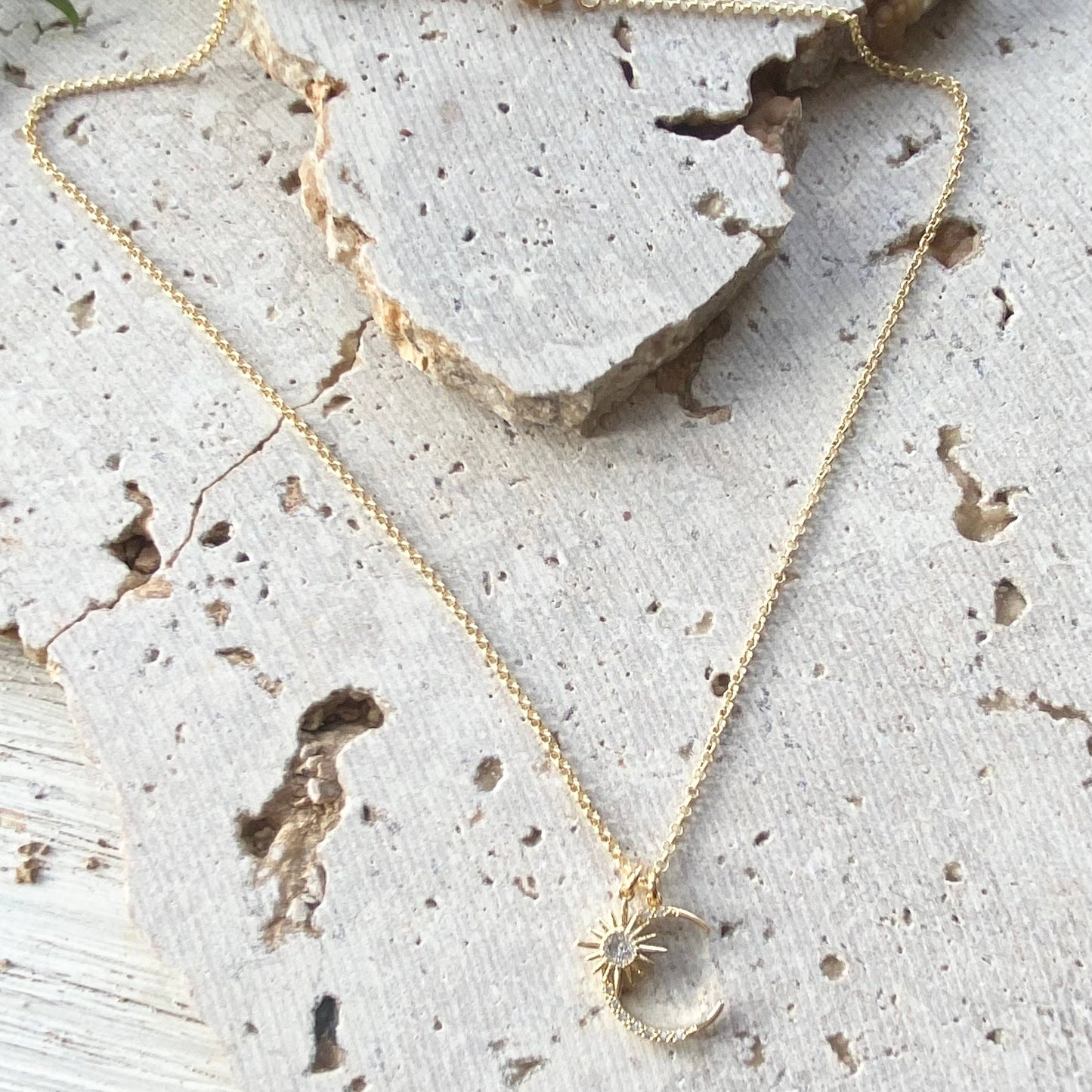 Sun moon celestial boutique charm Necklace