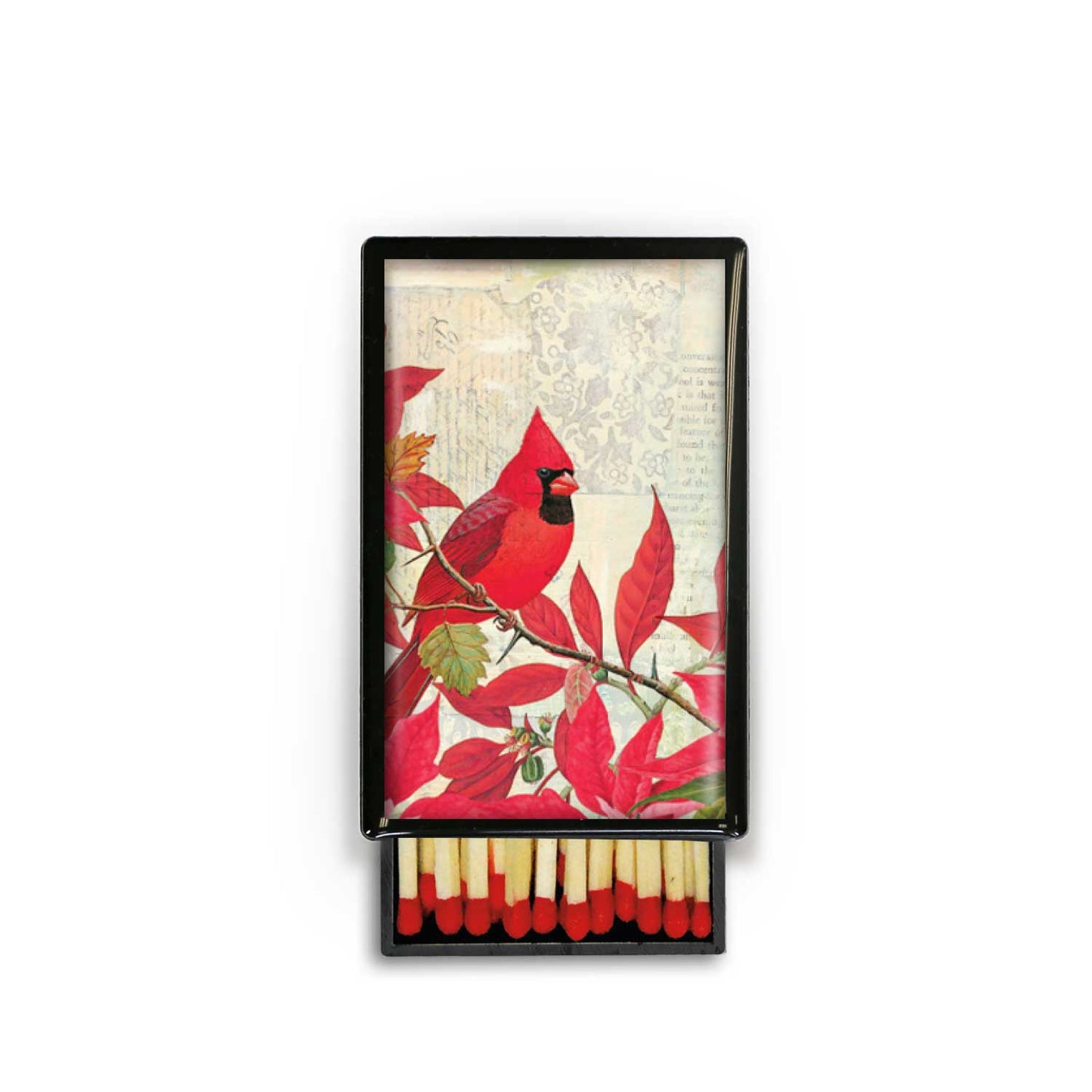 Cardinal Bird Winter Christmas Gift luck Holiday Slide Box