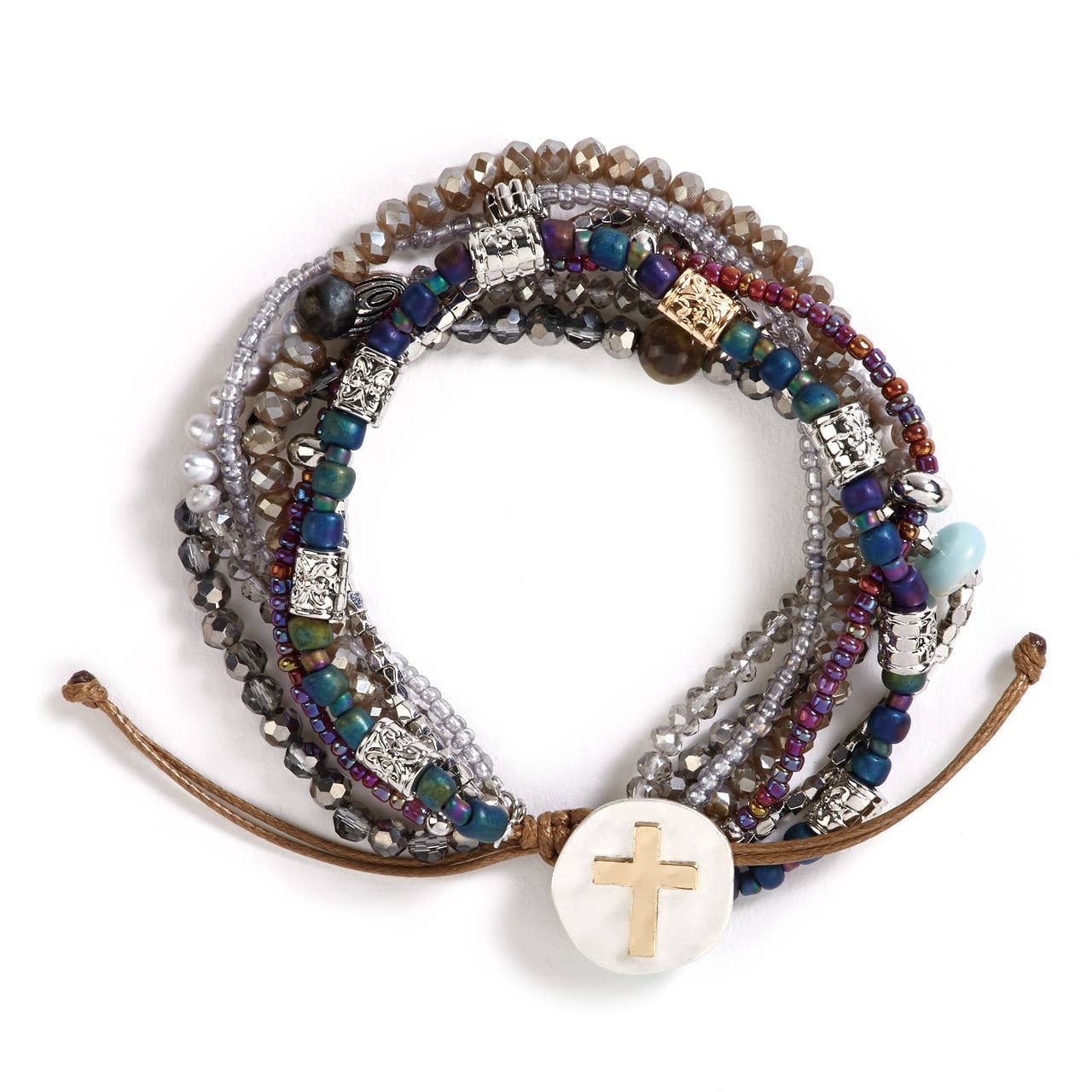 Beaded Prayer Bracelet Gray