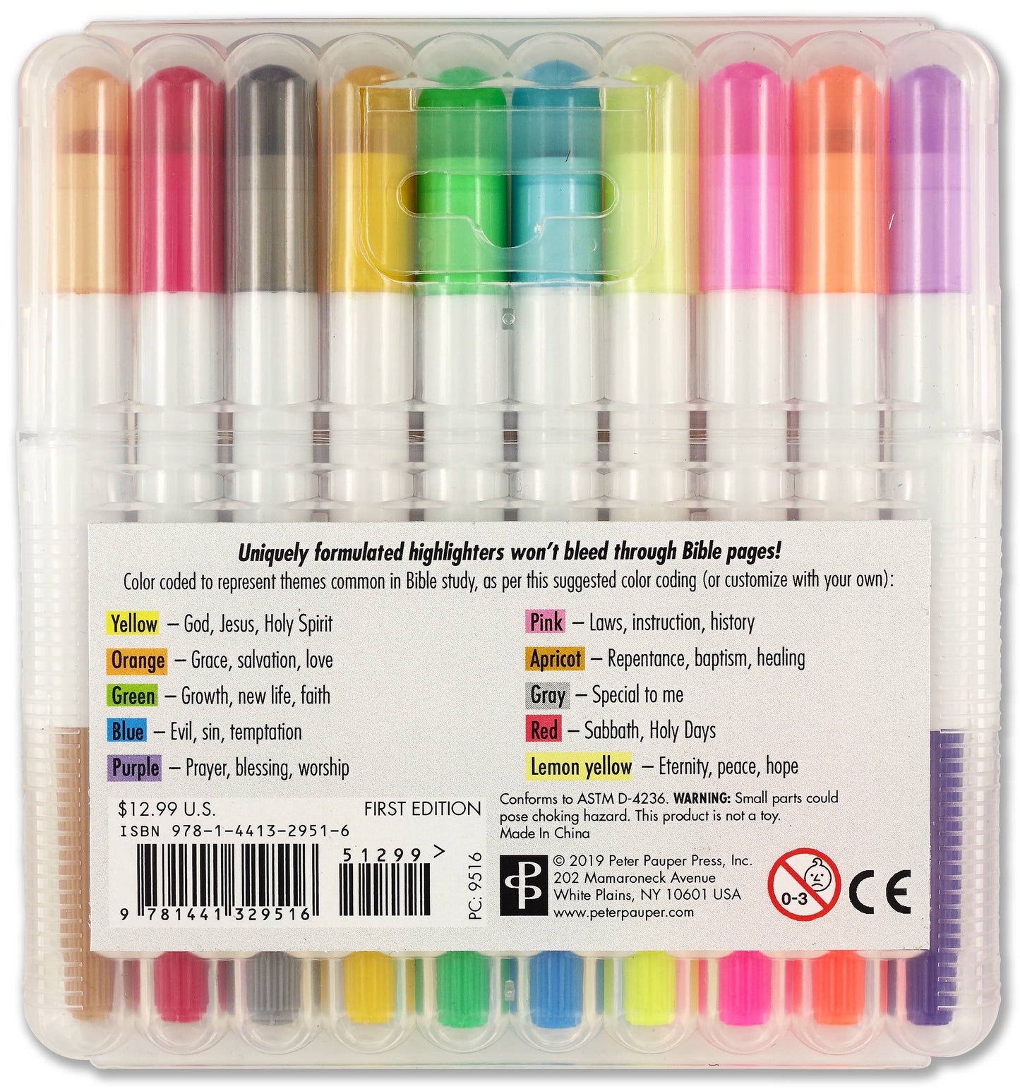 Peter Pauper Press - Resaltadores bíblicos (juego de 10 resaltadores de gel)