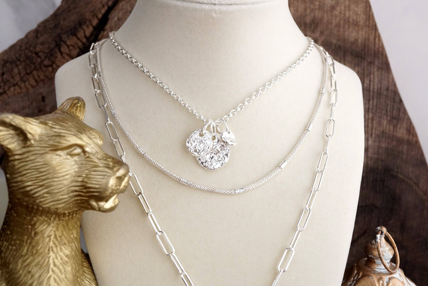 PennyLine inc - Treasure Trio – 3-in-1 Layered Hammered Coins Necklace