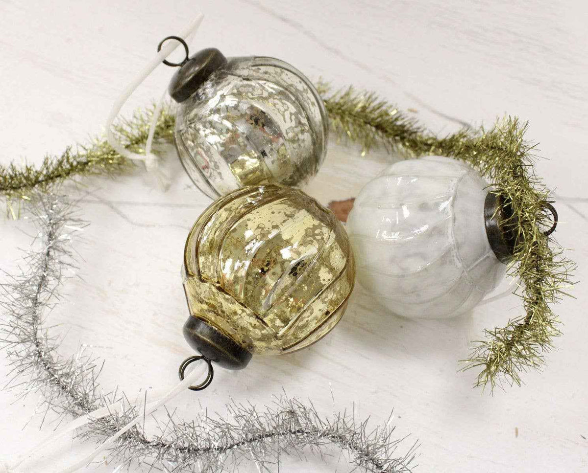 3ASRT 2.5IN MERCURY GLASS BALL
