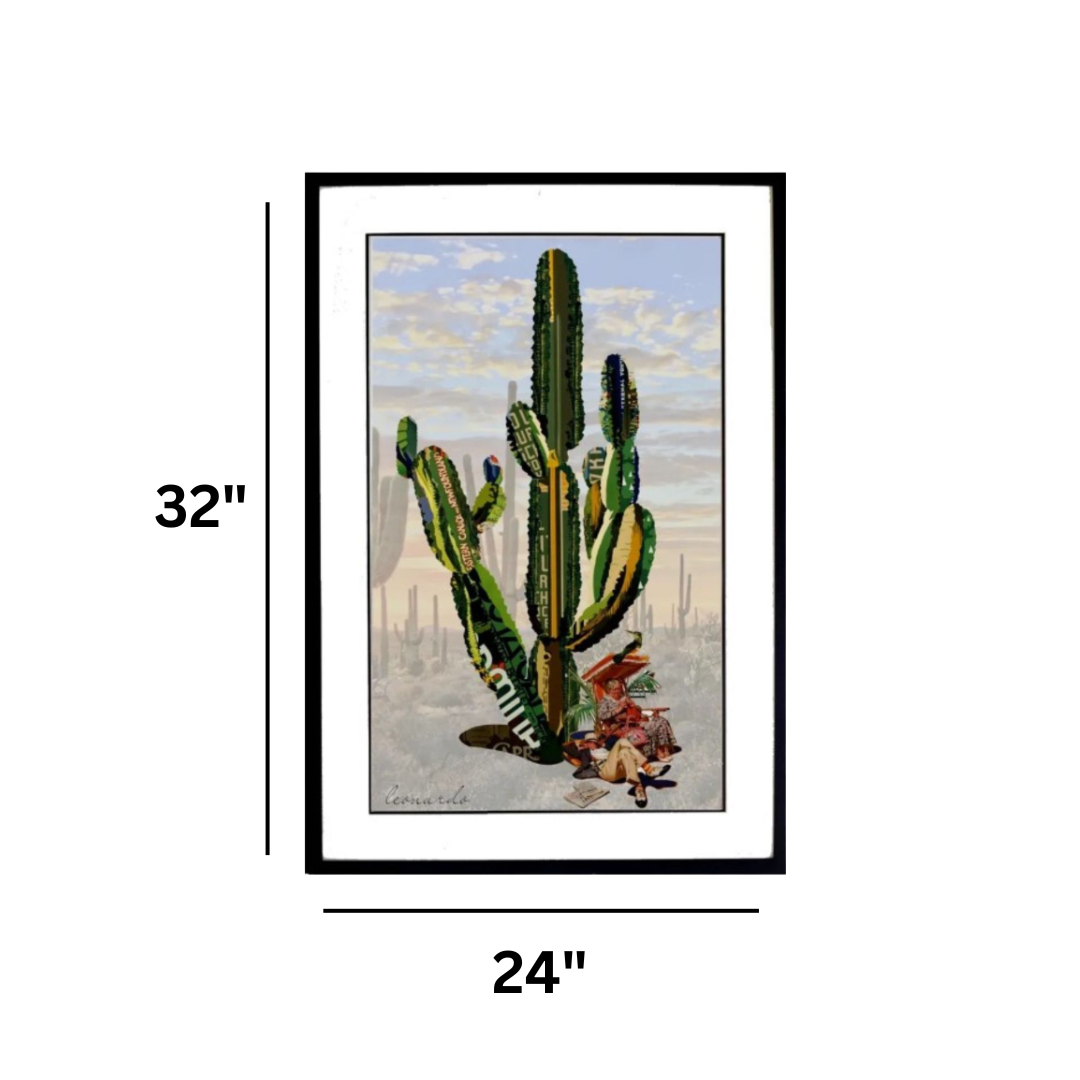 3D Collage Art | Saguaro Cactus - Retired Couple (32"x24")