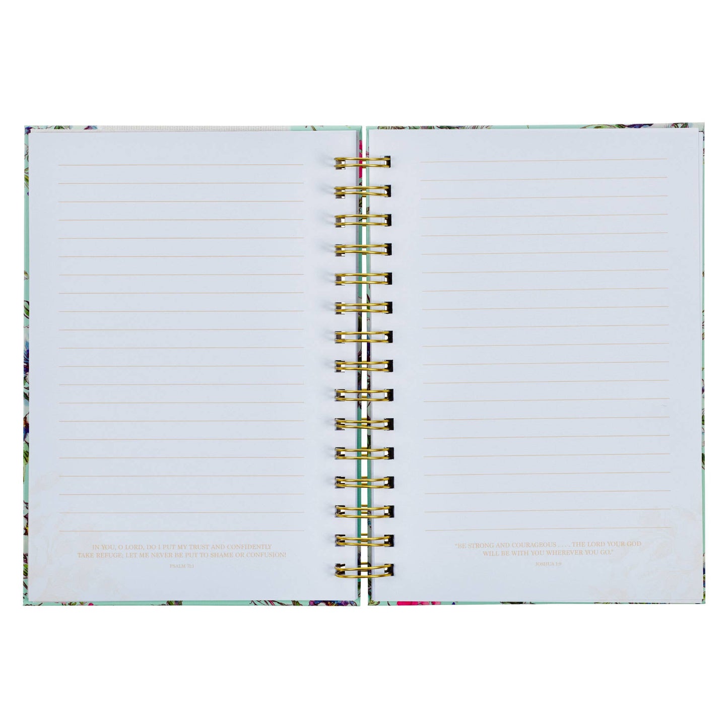 Journal Wirebound Cream/Mint Floral Give Thanks Ps. 107:1