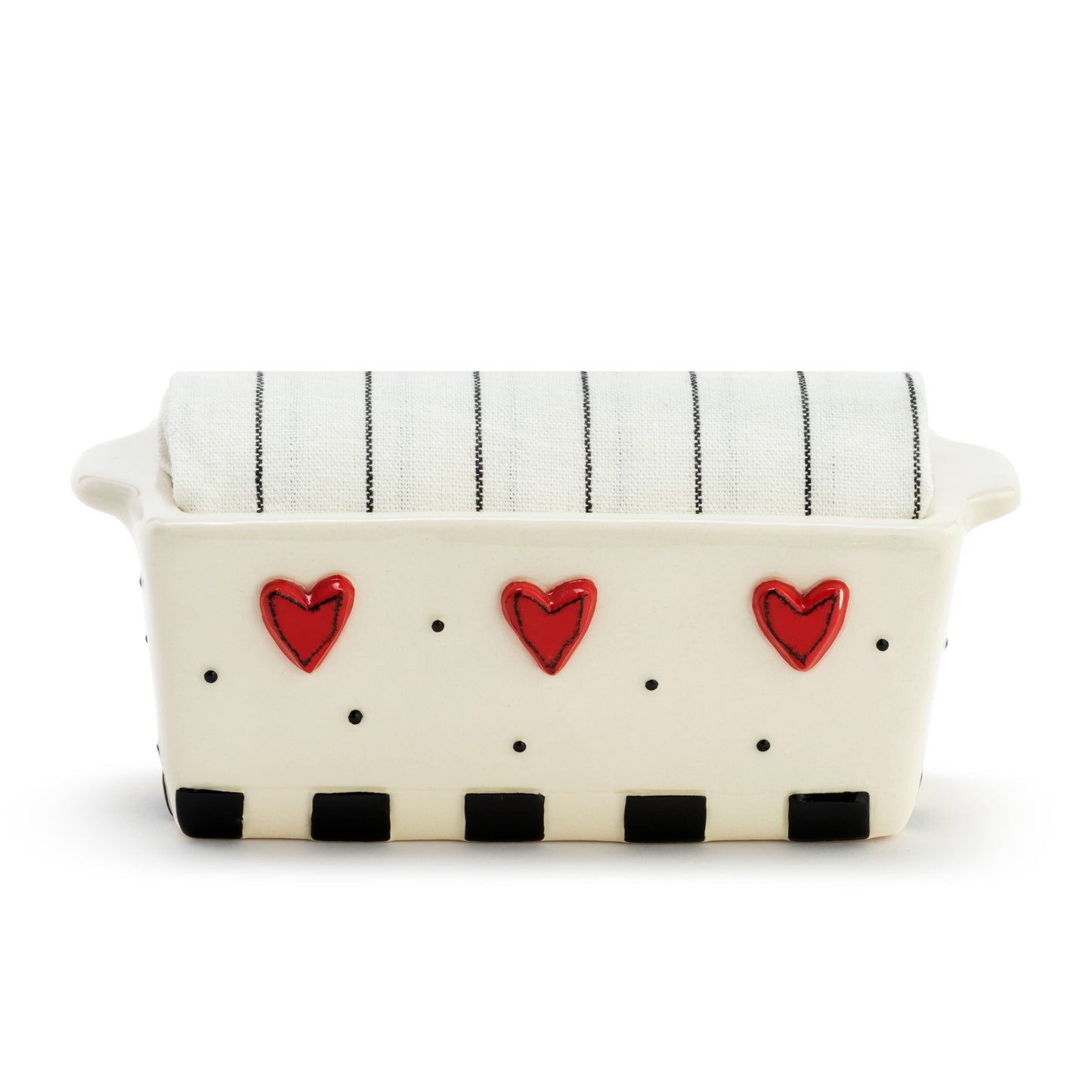 Dots Hearts Mini Loaf Pan w/ Towel