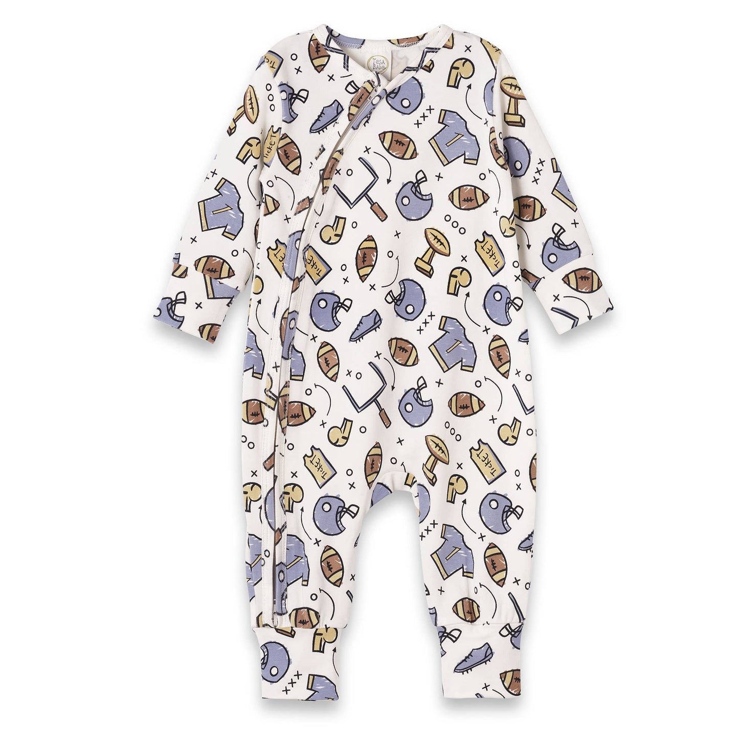 Football Baby Zipper Romper