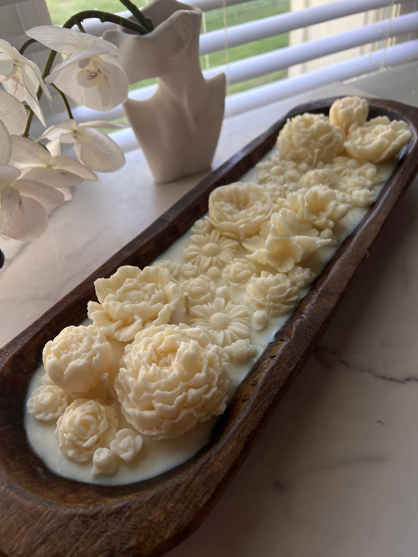 HUGE Flower Candle 28 oz -Dough Bowl Candle 19½" X 5½" X 2"