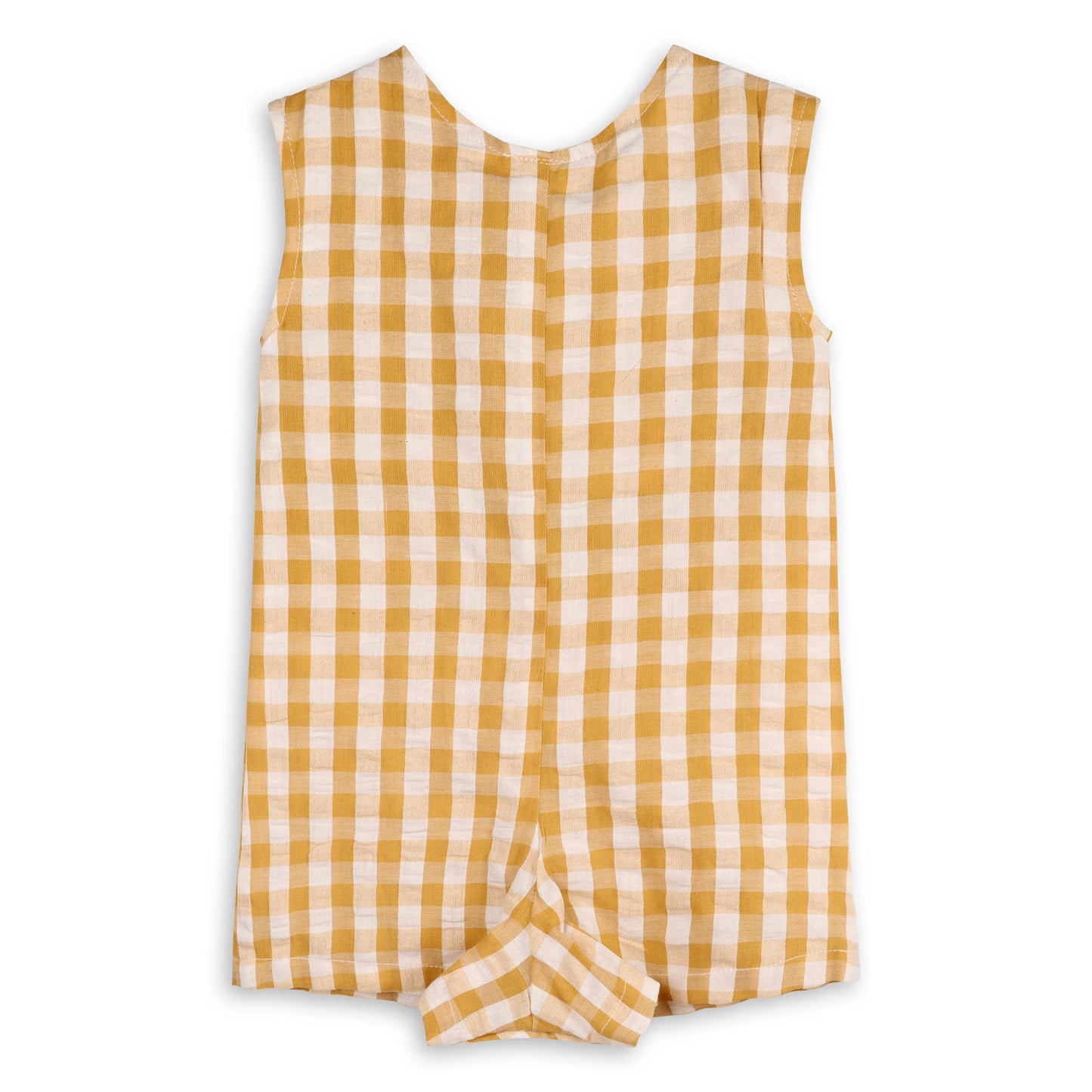 Charlie Seersucker Gingham Short Baby Romper (Organic)