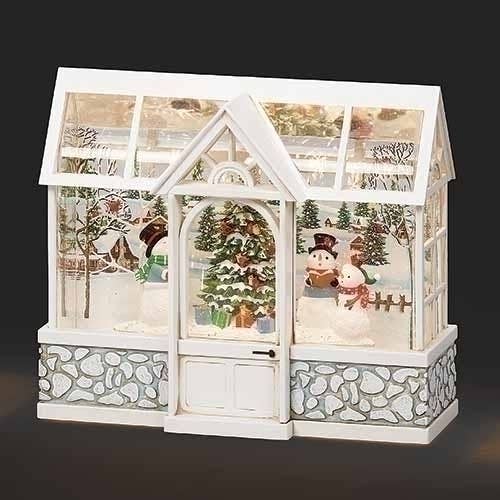 8"Greenhouse w/ Snowman Snow Globe