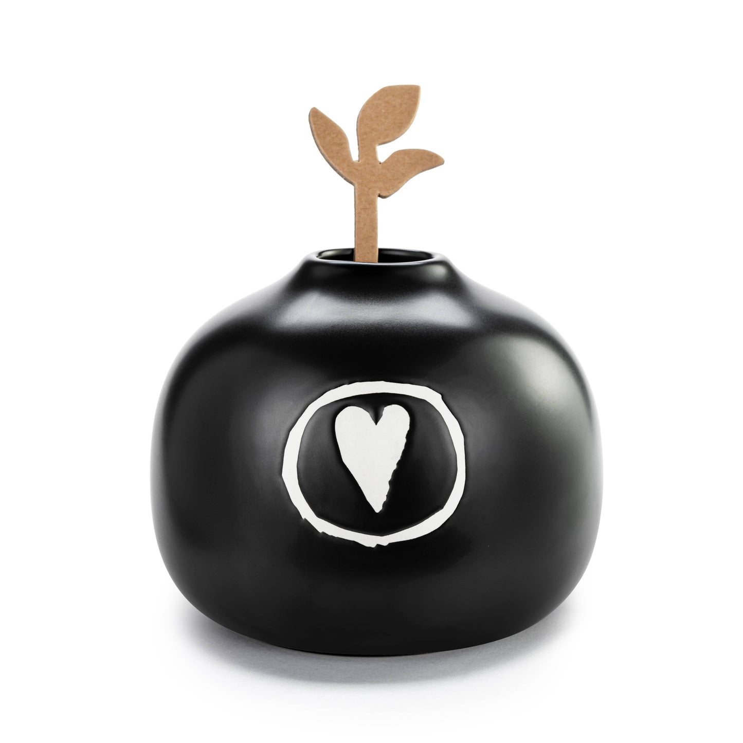 Blk Wht Hearts Vase