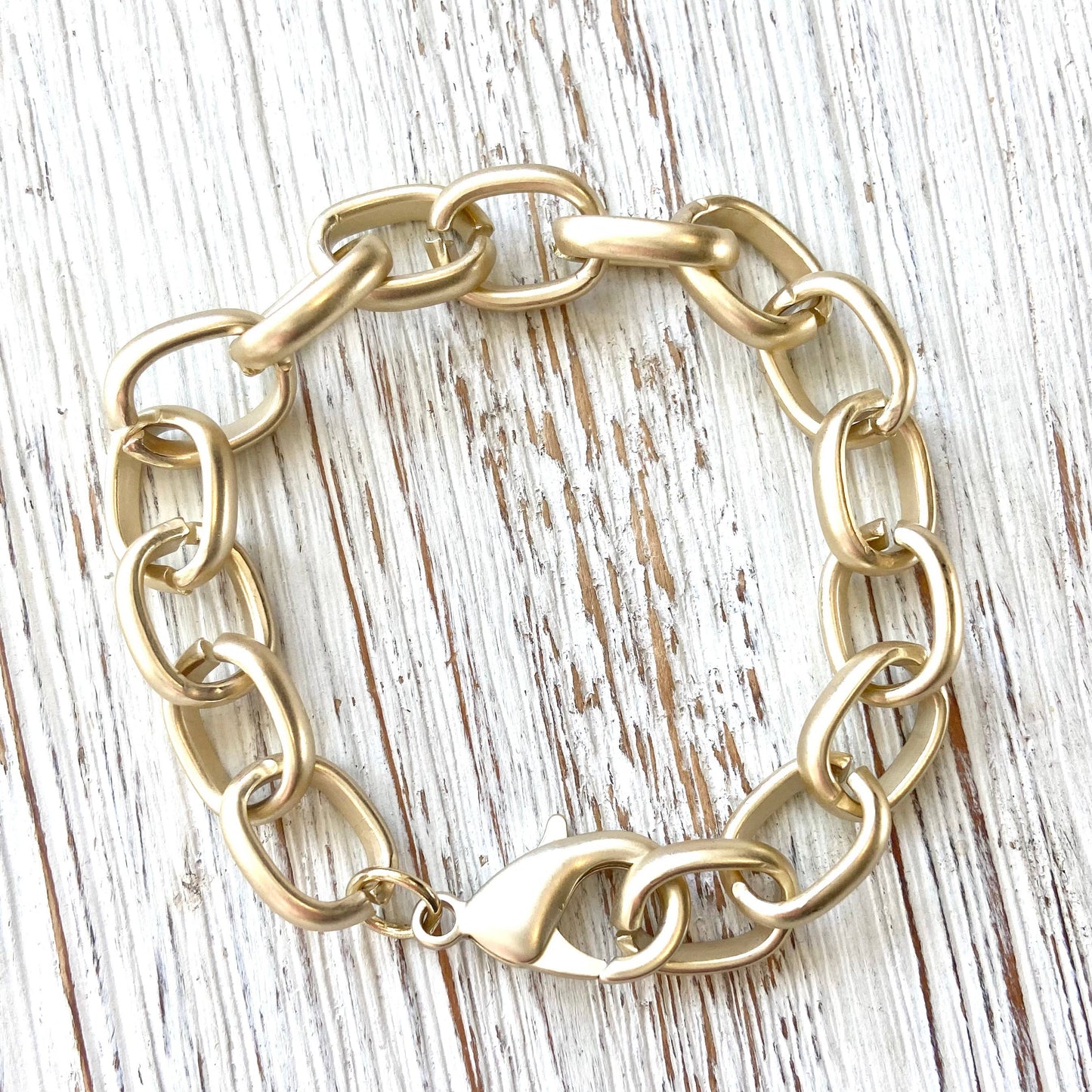 Matte gold chunky trendy bracelet