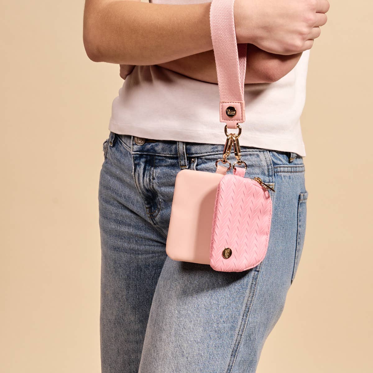 The Darling Effect - Dynamic Duo Pouch Luxe Wristlet–Blush