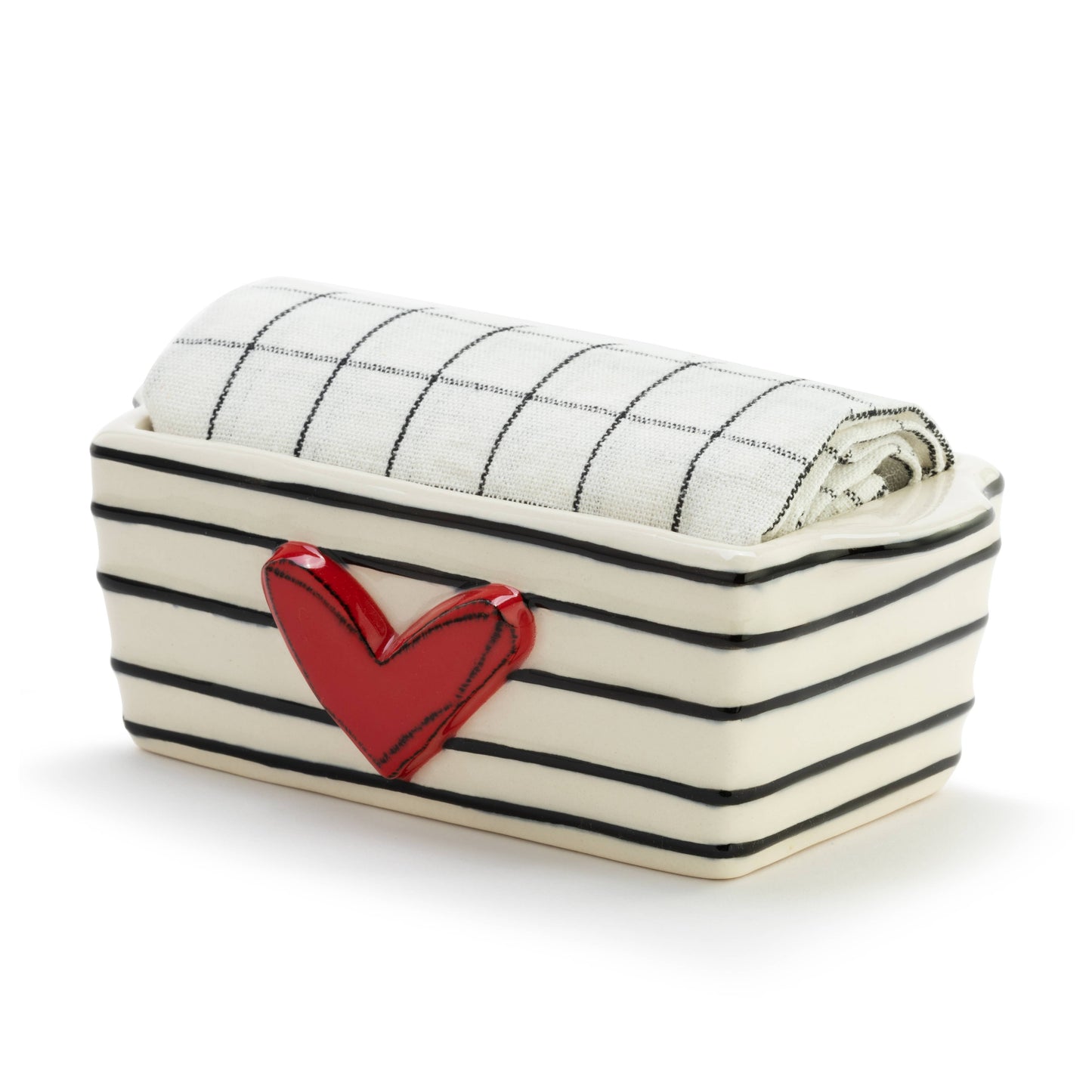Red Heart Mini Loaf Pan with Towel